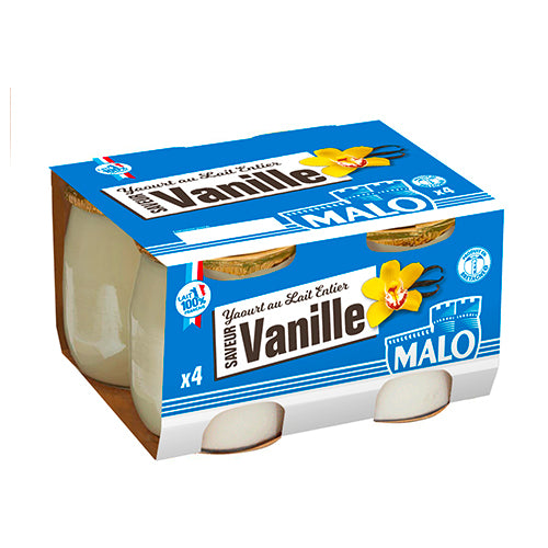 Yaourts Vanille Au Lait Entier Pot Verre 4x125g
