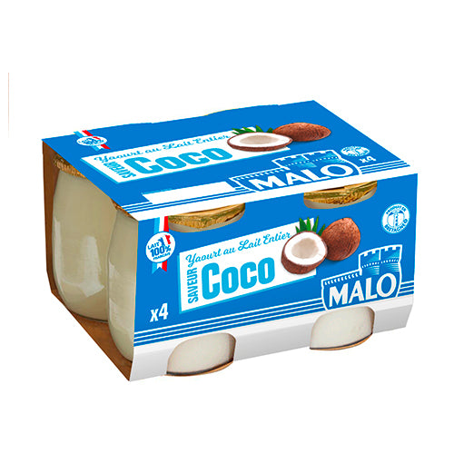 Yaourts Noix de Coco Au Lait Entier Pot Verre 4x125g